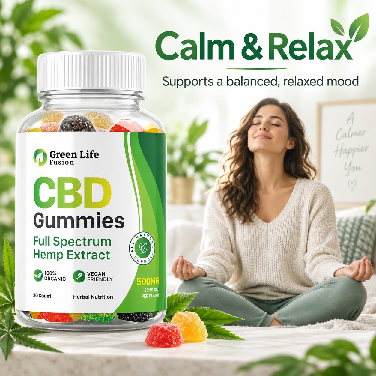 Calm and relax themed Green Life Fusion creative
